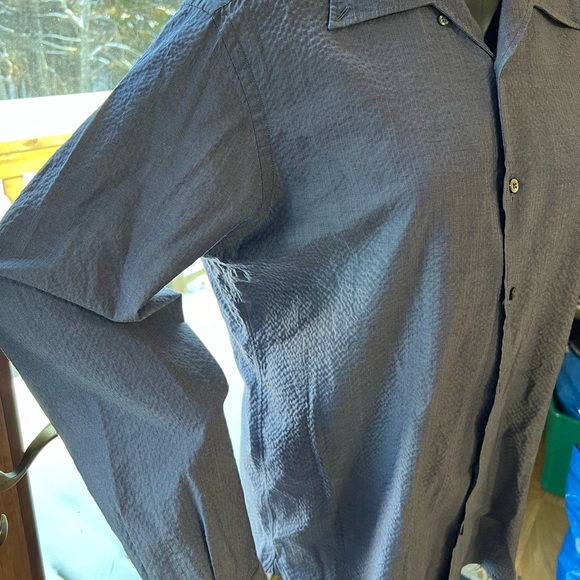 Mens‎ Robert Graham Long Sleeve Pattern Shirt XL Blue Collar Button Up EUC Italy - Picture 2 of 10